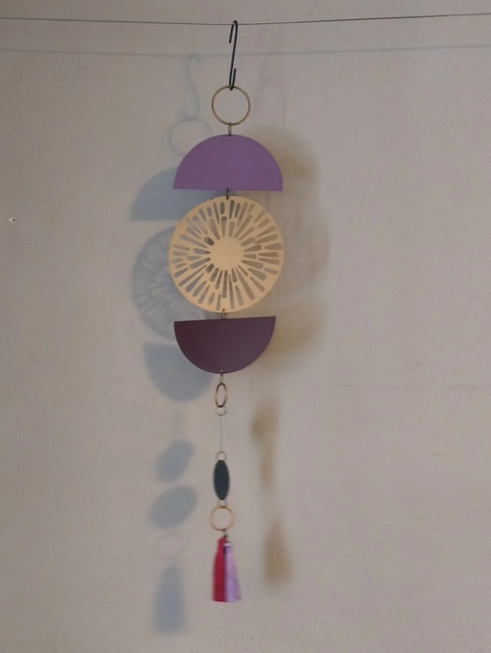 Purple and Cream Modern Hanging Wall Decor - Unbranded